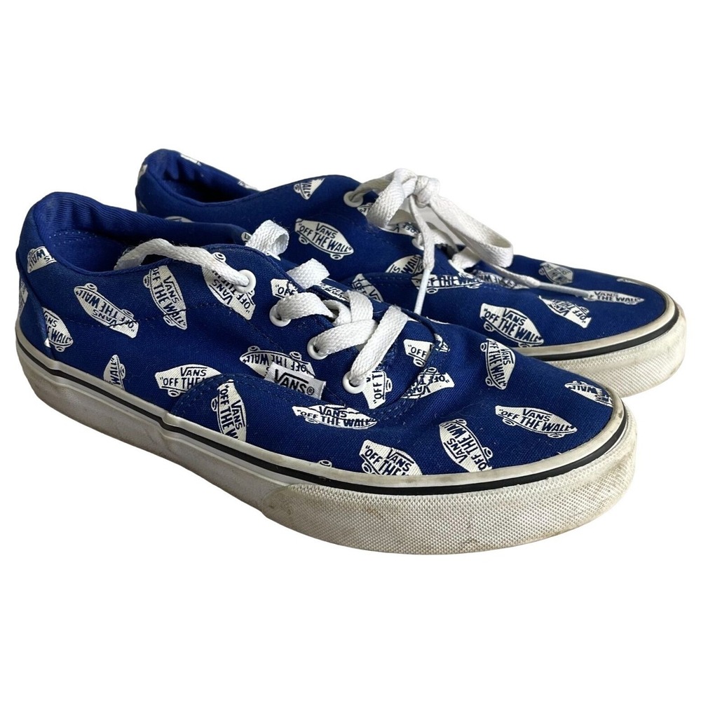 Vans Doheny Off The Wall Skate Shoe Blue Logo Unisex Youth Size 5